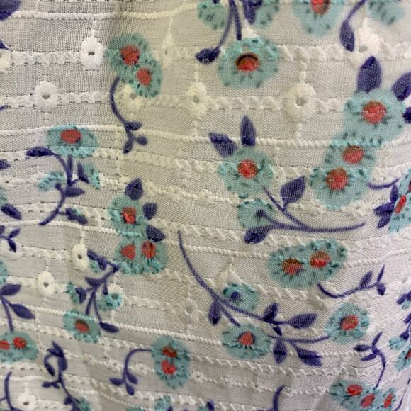 HELLO MOLLY Dress 8 Flower Garden VNeck Keyhole Back Hidden Zipper Ruched Sleeve - Picture 9 of 16